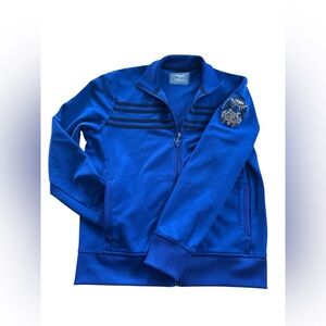 Express Men’s Large Blue Track Jacket Full Zip Crest Patch